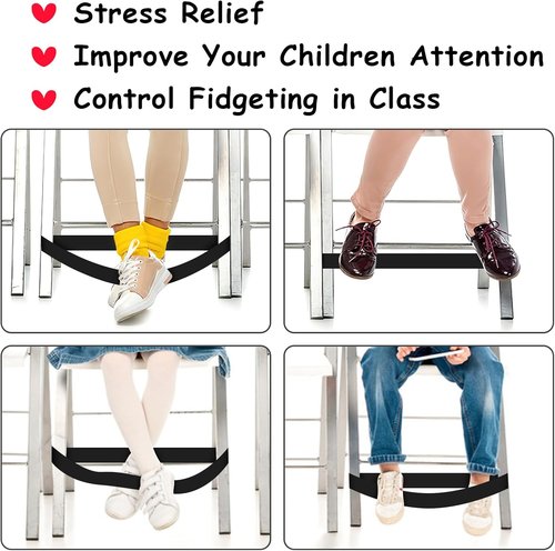 Skiennix 6 Pack Chair Bands for Kids | Sensory Tools for ADHD & Autism | Fidget Solutions for Classroom & Home