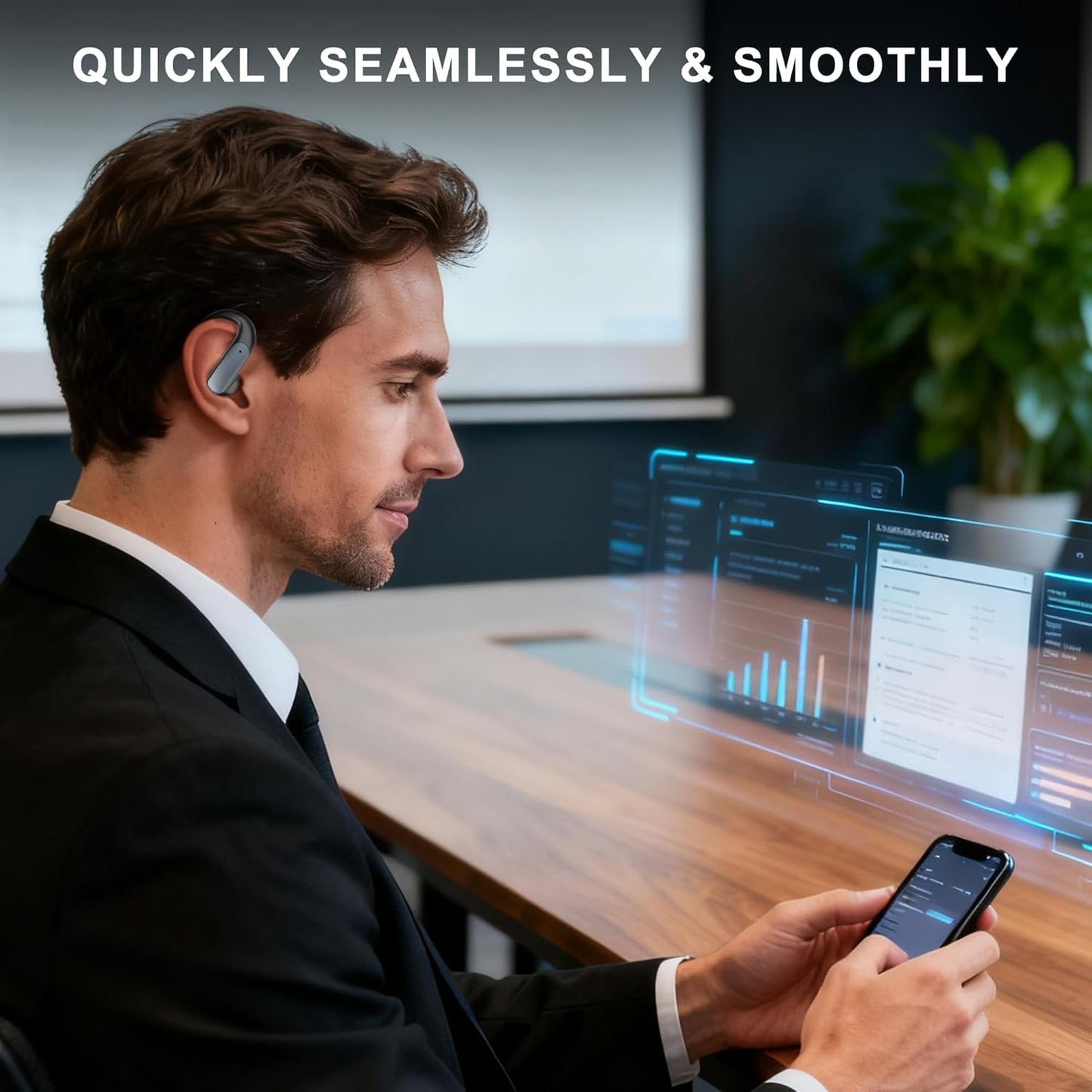 Skiennix AI Translation Earbuds - Real-Time Language Translator | 164 Languages, Bluetooth, Black