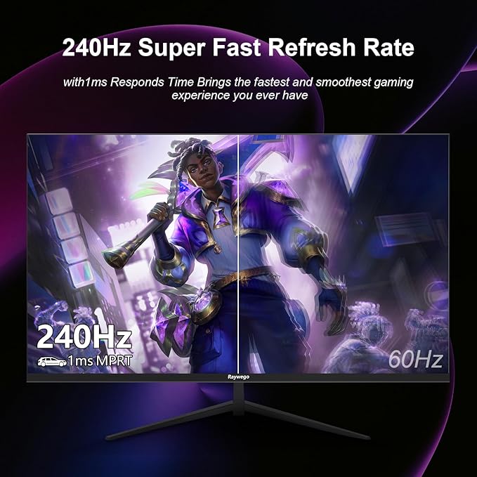27inch Gaming Computer Monitor IPS 240Hz FHD(1920×1080P), 99% sRGB,1ms Response Time, 400cd/m²,AMD Freesync, Crosshair & Eye-Care Tech,Low Blue Light,HDMI 2.0,DP 1.4,Supports Wall-Mounted
