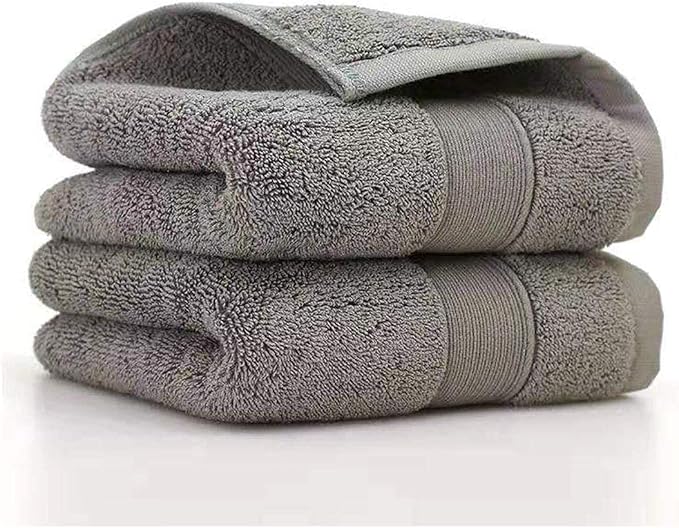 RUIBOLU Hand Towels for Bathroom - Cotton Ultra Soft Highly Absorbent Hand Towel 2 Set, Size 14" x 30" Home Bathroom Hand Towels for Bath, Hand, Face, Gym Towel (Gray)