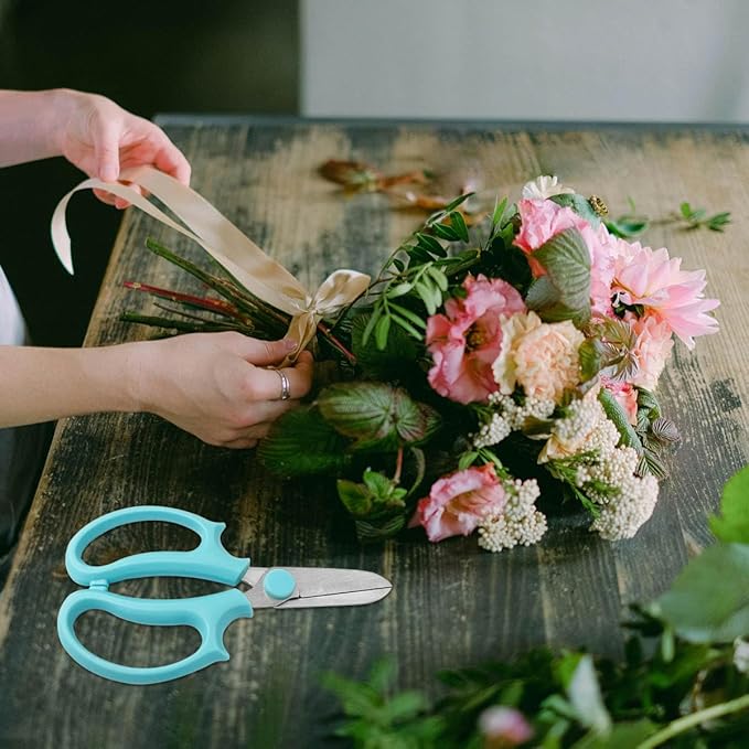 2 Pcs Premium Stainless Steel Flower Shears,DIY Floral Cutting Scissor for Garden Flower Arrangement,Floral Stems,Pruning Leaf