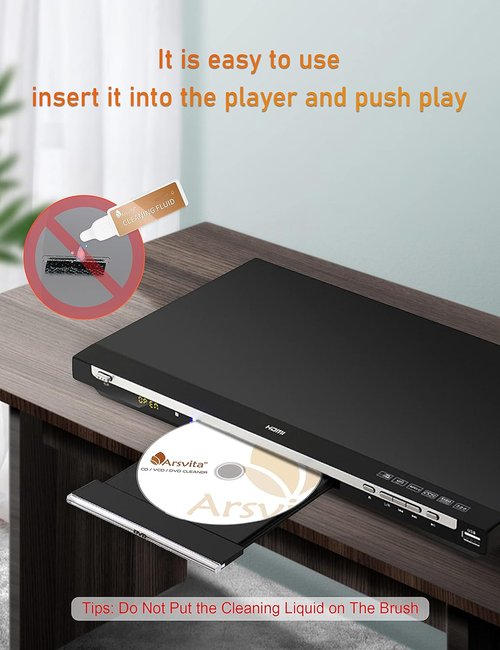 Arsvita Laser Lens Cleaner Disc Set - Safe & Effective Cleaning for CD/VCD/DVD Players | ARCD-04
