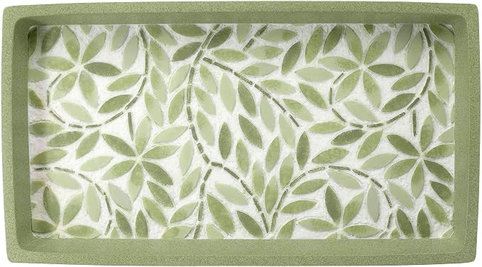 Avanti Linens - Vanity Tray, Resin Countertop Accessories, Guest Bathroom Essentials (Stratford Collection, Green)