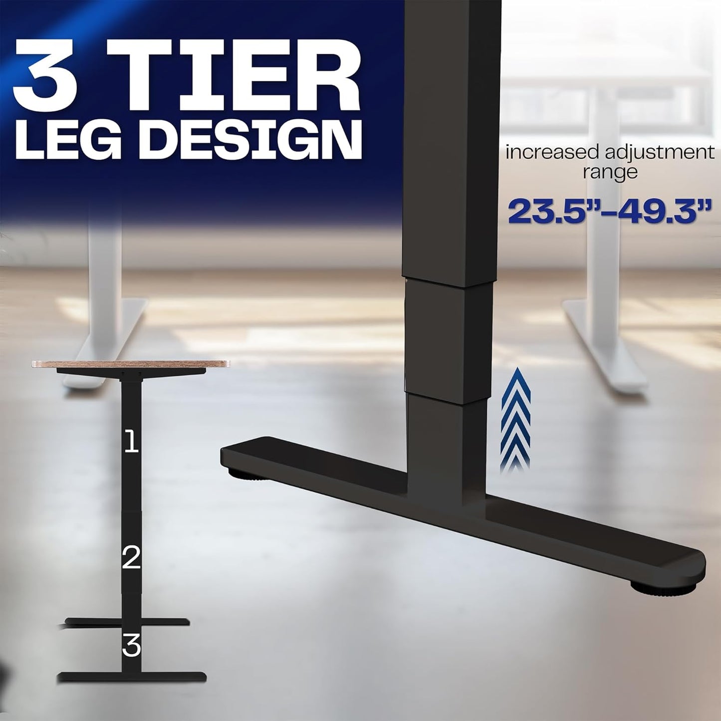 VIVO Electric Dual Motor Stand Up Desk Frame - Height Adjustable for 40-85 Inch Table Tops | Black, DESK-V103E