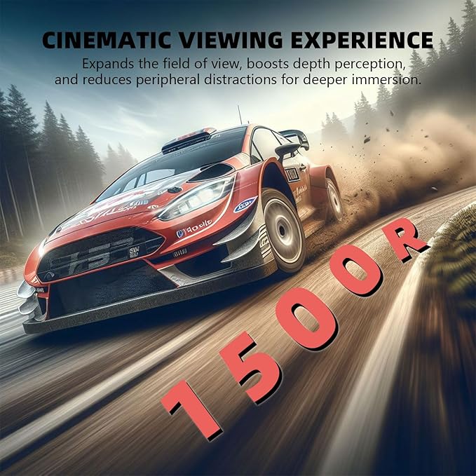 ZZA 32" Curved Gaming Monitor, 4K UHD (3840 x 2160) VA Display, 1500R Immersion, 144Hz/160Hz Refresh Rate, Advanced Computer Screen, Supports AMD FreeSync Premium, 120% sRGB Color Gamut,HDMI 2.1/DP1.4
