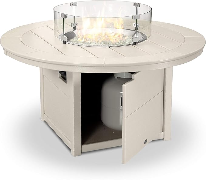POLYWOOD® Round 48" Fire Pit Table in Sand