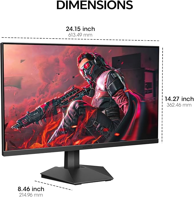 KOORUI 27 Inch Gaming Monitor 200Hz FHD (1920x1080) HDR400, 1ms Fast IPS, 90% DCI-P3, Adaptive-Sync, HDMI 2.0, DP 1.4, VESA Mount, Tilt Adjustable, G2711P
