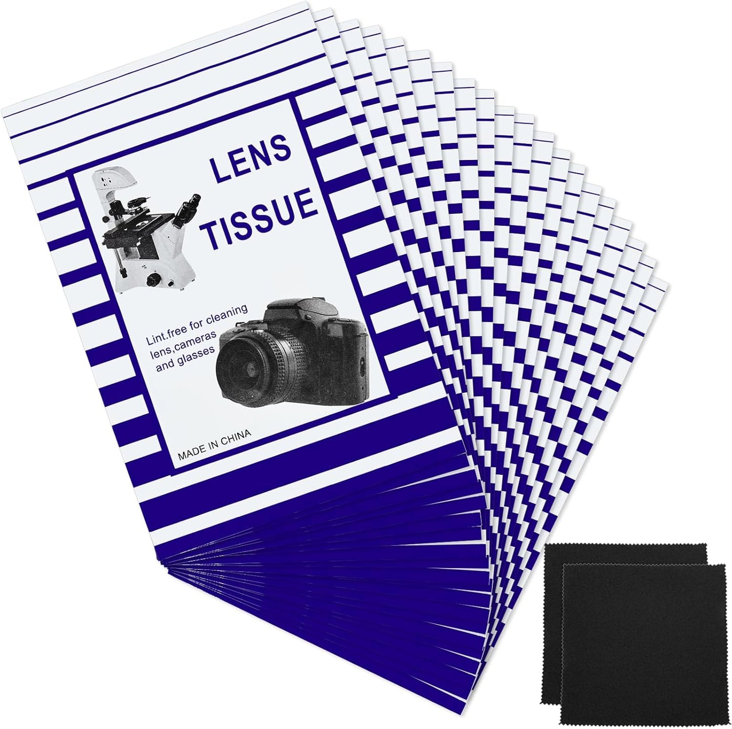 Skiennix Lens Cleaning Paper - 500 Sheets with 2 Double-Sided Cloths for Cameras, Glasses & Screens