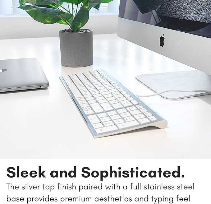 Macally Wired Keyboard for Mac, Compatible Apple Keyboard with Numeric Keypad - Slim, Space-Saving Design for, MacBook Pro/Air Laptop, iMac Replacement