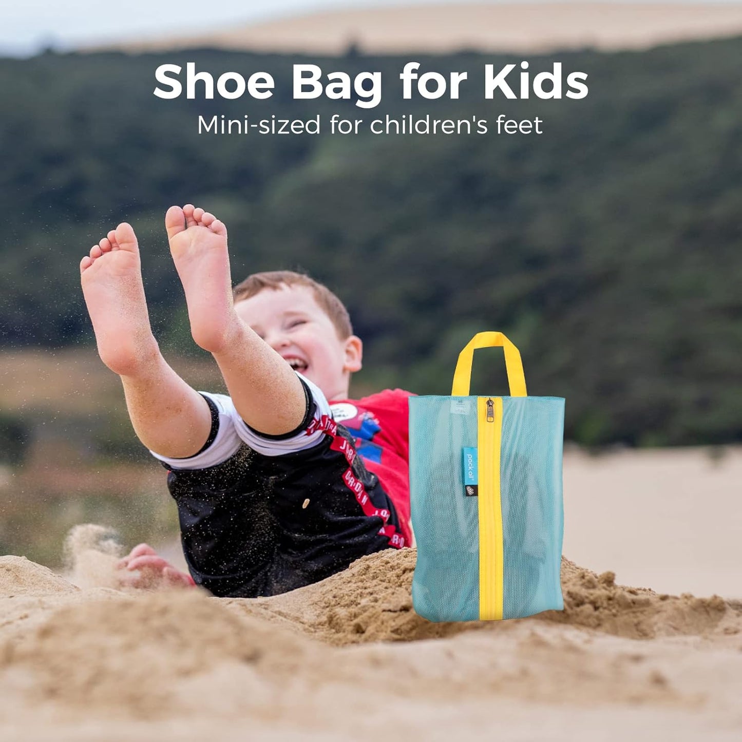 Skiennix Kids Shoe Bag - Water-Resistant Travel Pouch for Gym & Sports | Cute Blue Design