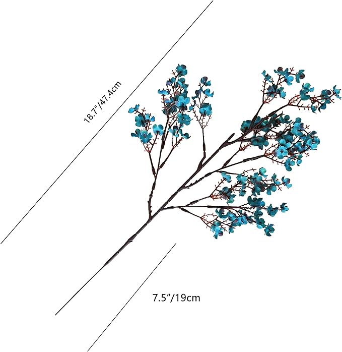 Mandy's Teal Artificial Baby’s Breath European Flowers 15 Bundles Silk Gypsophila with Bendable Stems for Fall Thanksgiving & Christmas Centerpiece Wedding Decor and Table Arrangements
