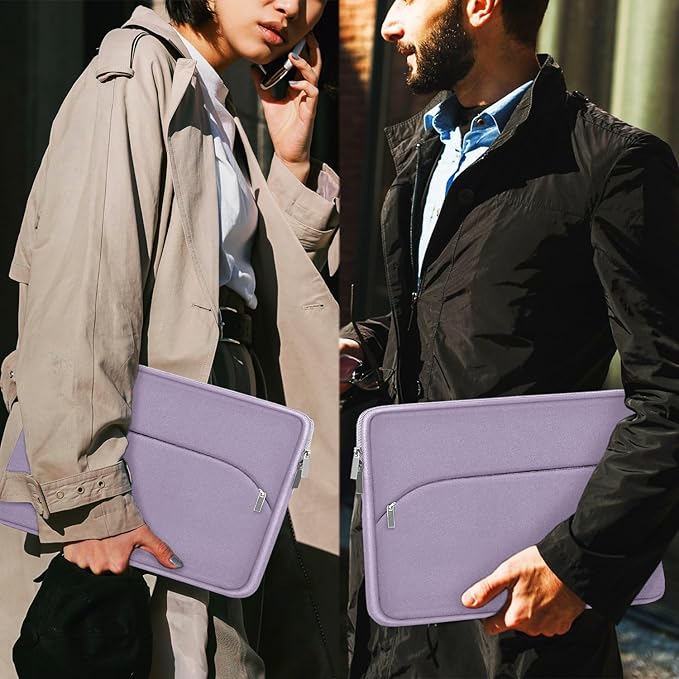 Laptop Sleeve Case 15.6 inch, Durable Portable Monitor Protective Cover with Front Pocket, Traveling Laptop Case Compatible for HP, Dell, Asus, Lenovo, Lavender