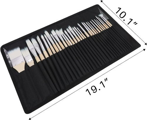 Artecho 32 PCS Paint Brushes - Versatile Set for Acrylic, Oil, Watercolor & Gouache Painting