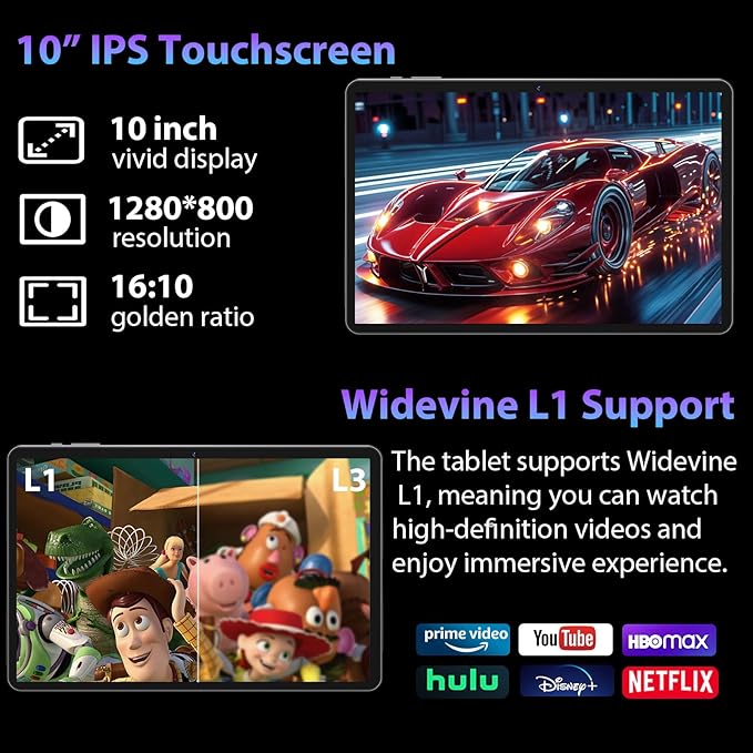 2026 Android 15 Tablet with Keyboard, 26GB RAM, 256GB ROM(2TB Expand), 10 inch tablet with Octa-core, Gemini AI, 8000mAh, 2.4G/5G WiFi, BT 5.0, 5MP+13MP, Tablets with Case, Mouse, Stylus (Black Case)