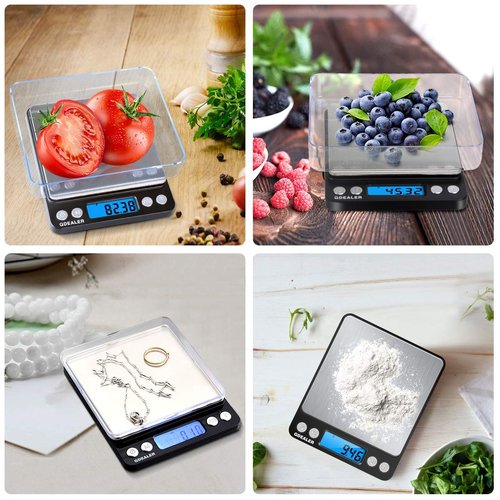 GDEALER Digital Pocket Kitchen Scale - Accurate 0.001oz/0.01g Measurement - Compact Stainless Steel, Black
