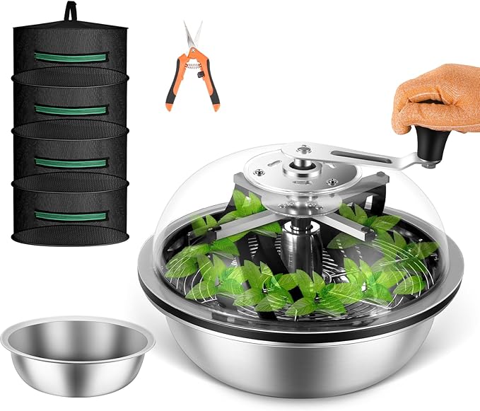 MELONFARM Bud Leaf Bowl Trimmer Twisted Spin Cut for Hydroponic Plant with Sharp Stainless Steel Blades (13 Inch)