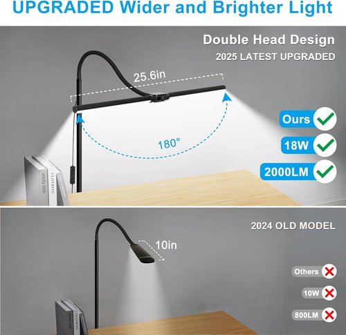 LED Floor Lamp - 18W/2000LM Bright Reading Light | Adjustable Gooseneck, Eye-Caring Design for Home & Office