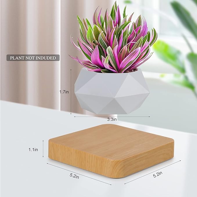 Levitating Air Bonsai Pot, Cool Stuff,Rotation Flower Pot Planters, Potted Plant Home Desk Decor in Flower Pots & Planters from Home & Garden on (Light Color)