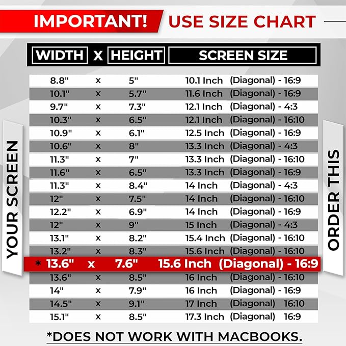 SightPro Magnetic Laptop Privacy Screen 15.6 Inch 16:9 - Removable Computer Privacy Filter Shield and Protector
