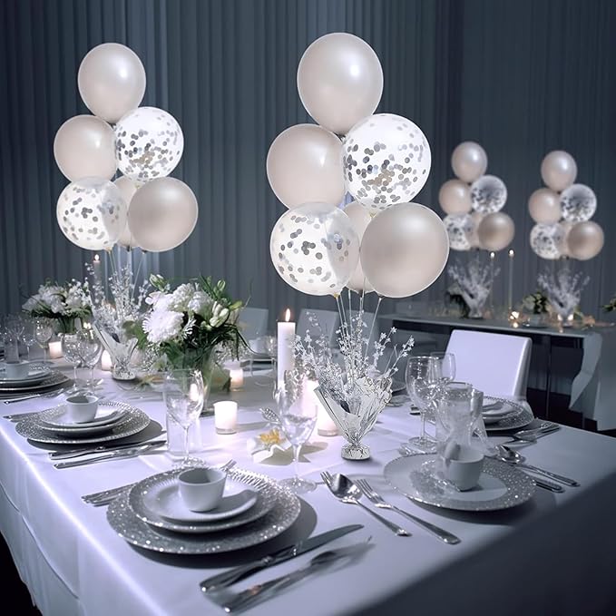 12 Pack Metallic Foil Spray Centerpiece Star Table Decoration Burst Table Centerpieces for New Years Nye Birthday Wedding Anniversary Graduation Holiday Party Supplies Decor, Silver