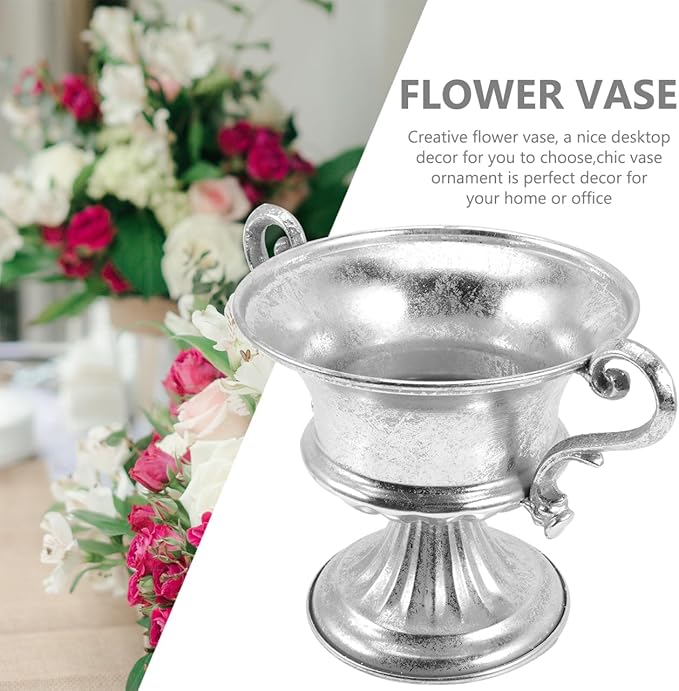 BESPORTBLE Vintage Iron Flower Vase Elegant Decorative Container for Home Decor for Banquets and Weddings Unique Artistic Design Quality Material