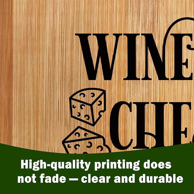 Lacama Wine Gifts Cheese Gifts for Women Cutting Board, Funny Wine Gift for Christmas Birthday for Mom Men Women Frinends Family, Kitchen Decorative Bamboo Cutting Board