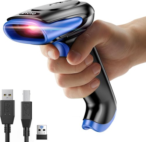 Eyoyo Wireless 2D Bluetooth Barcode Scanner - 2500mAh Handheld QR Code Reader for iPad, iPhone & Android