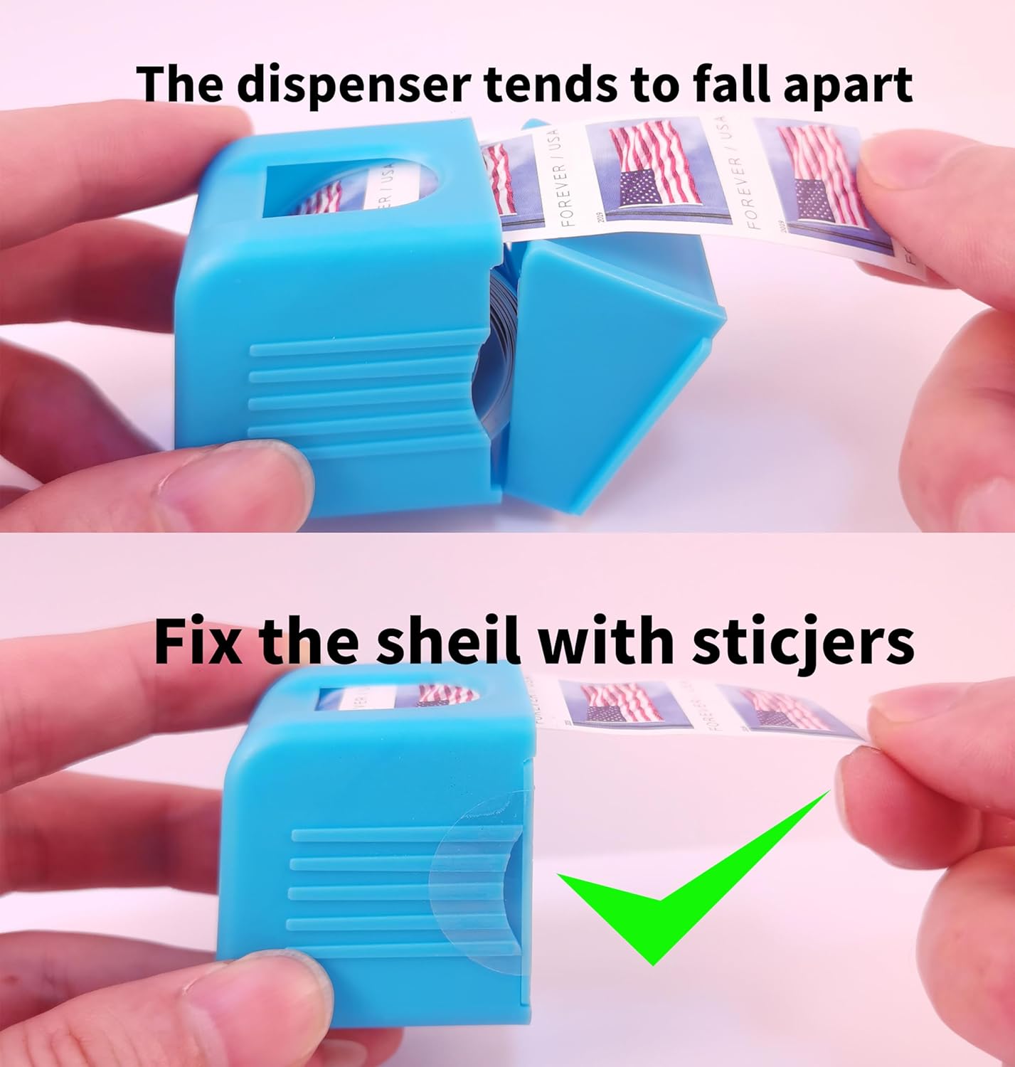 Skiennix Stamp Roll Dispenser - Effortless Labeling Solution for Home or Office | Compact Design