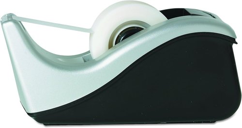 Scotch Desktop Tape Dispenser - Silvertech Two-Tone | Pack of 2 for Easy Office Organization