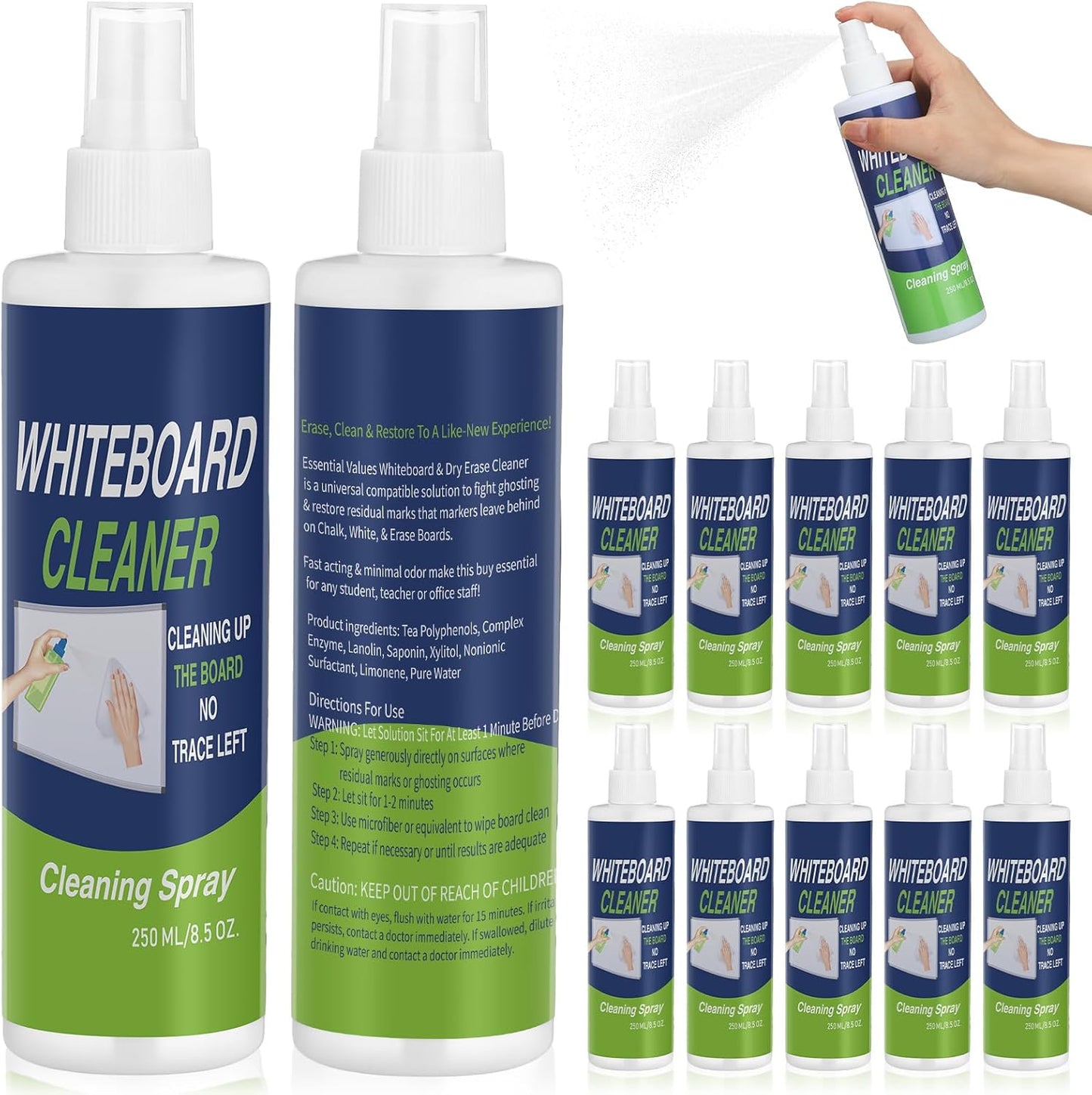 Skiennix Whiteboard Cleaner Spray - 8.5oz Bottle for Stubborn Marks | Effective Dry Erase Solution
