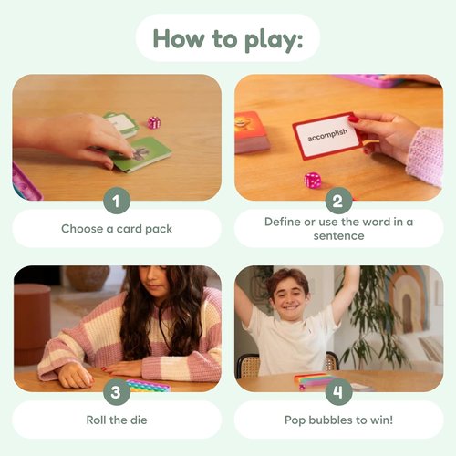 Fidget Game Vocabulary Words - Flash Card Game for Grades 4-6 | Develop Communication Skills & Reading Comprehension