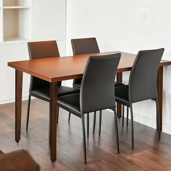 QLLY 28 inch Slant Wooden Table Legs, Solid Wood Angled Desk Legs, Furniture Legs, Set of 4, Easy to Install - Perfect for DIY Dining Tables, Coffee Tables, and Benches (Dark Walnut, 28")