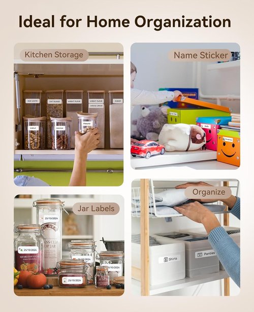 NIIMBOT Bluetooth Label Maker - Upgraded Mini Label Printer for Home & Office Organization | White