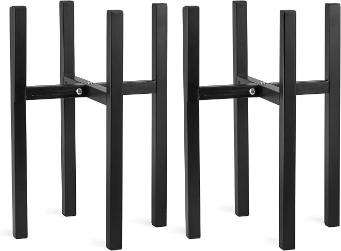 Sorbus Adjustable Metal Plant Stand – Mid Century Style Flower Pot Holder, 10 to 16 Inches Planter Stand for Modern Home Décor, Houseplants – Plant & Pot NOT INCLUDED (Black, 2 Pack)