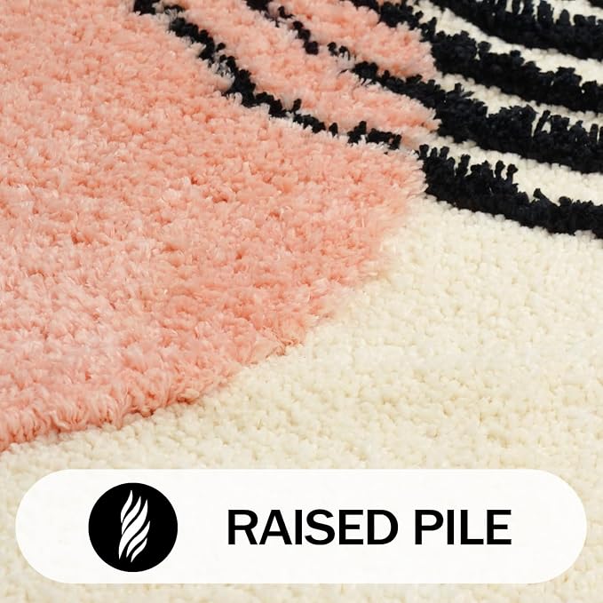 Boho Bathroom Runner Rugs 24 x 60 Non Slip, Large Long Bathroom Rug Cute Bath Mat for Bathtub Washable Shower Rug
