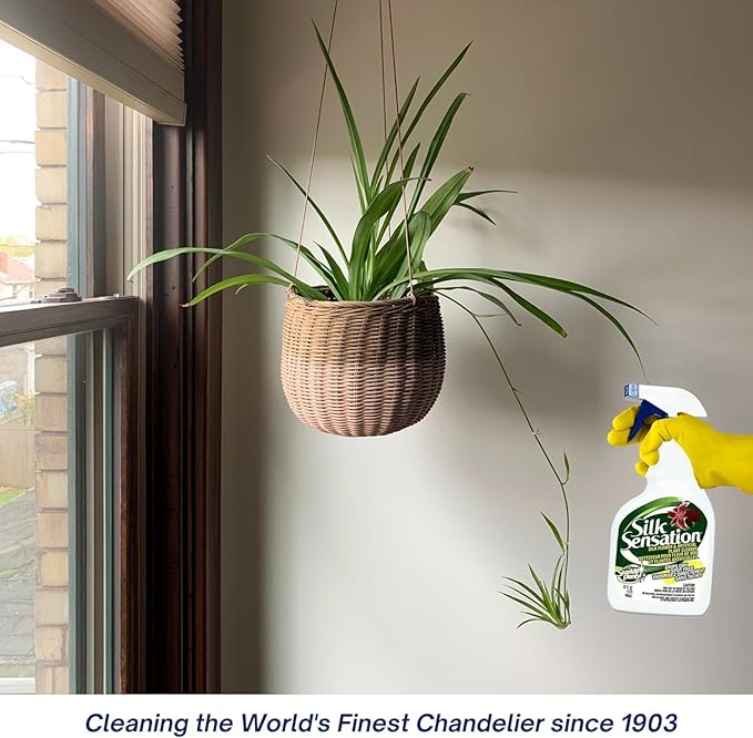 Sparkle Plenty Silk Sensation Artificial Flower & Plant Leaf Cleaner and Shine - Fake Flower Dusting Spray -Silk Plant Cleaner Spray No Wipe - Drip Dry Cleaning Supplies for Artificial Tree (1 Gallon)