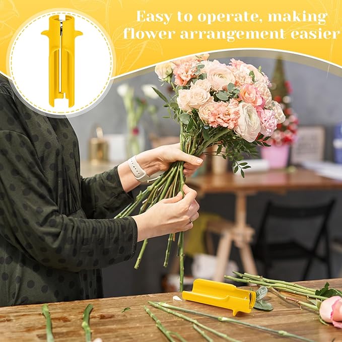 Lasnten 1 Piece Rose Thorn Stripper Tool Thorn Remover for Roses Leaf Stripper Tool Flower Stem Cleaner Cutter to Removal Leaf for Home Flower Shop Gardening Floral Arrangement (Yellow)