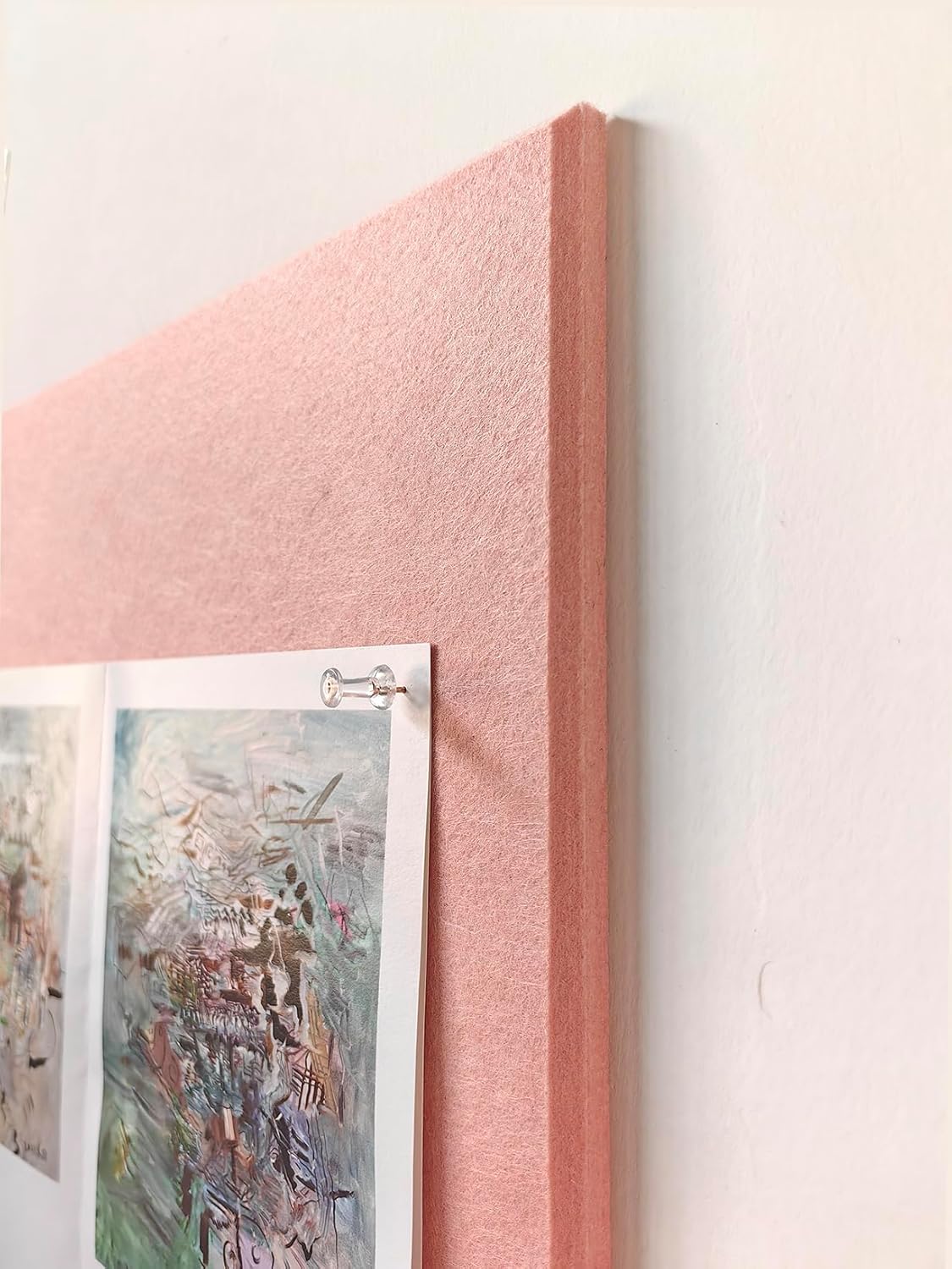 Skiennix Felt Wall Tiles - Aesthetic Bulletin Board Alternative | Large 12-Pack Pink Cork Board for Office & Home