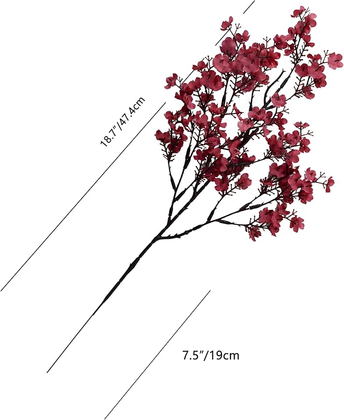 Mandy's Mauve Artificial Baby’s Breath European Flowers 6 Bundles Silk Gypsophila with Bendable Stems for Fall Thanksgiving & Christmas Centerpiece Wedding Decor and Table Arrangements