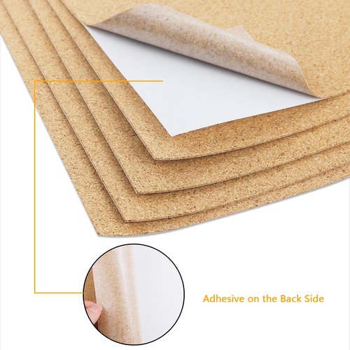 Cork Sheets by [Brand Name] - 10 PCS Self-Adhesive Tiles for Coasters & DIY Crafts | 11.69x8.26 Inches