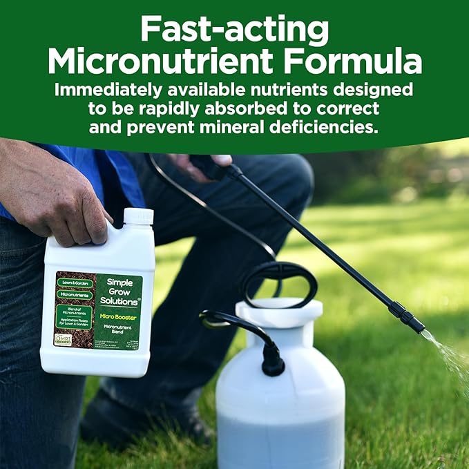 Organic Micronutrient Booster- Complete Plant & Turf Nutrients- Simple Grow Solutions- Garden & Lawn Fertilizer- Grower, Gardener- Liquid Food for Grass, Tomatoes, Flowers, Vegetables (32 Ounce)