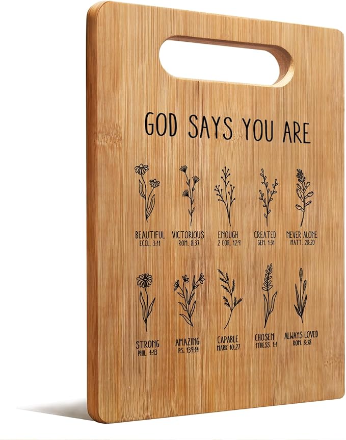 Lacama Christian Gifts for Women Cutting Board for Kitchen, Appreciation Gift for Women Christmas Birthday, Inspirational Gift for Woman Religious Spiritual Gifts for Her, Mom, Sister, Friends Female