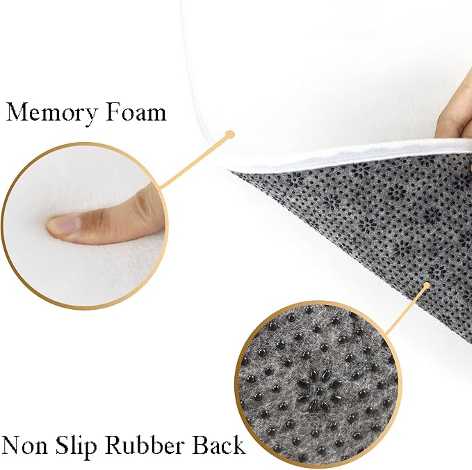 LB Black Marble Bath Mat Funny Gold Get Naked Area Rug for Bathroom Luxury Geomtric Doormat Non Slip Memory Foam Super Absorbent Floor Mats,24x16 Inch