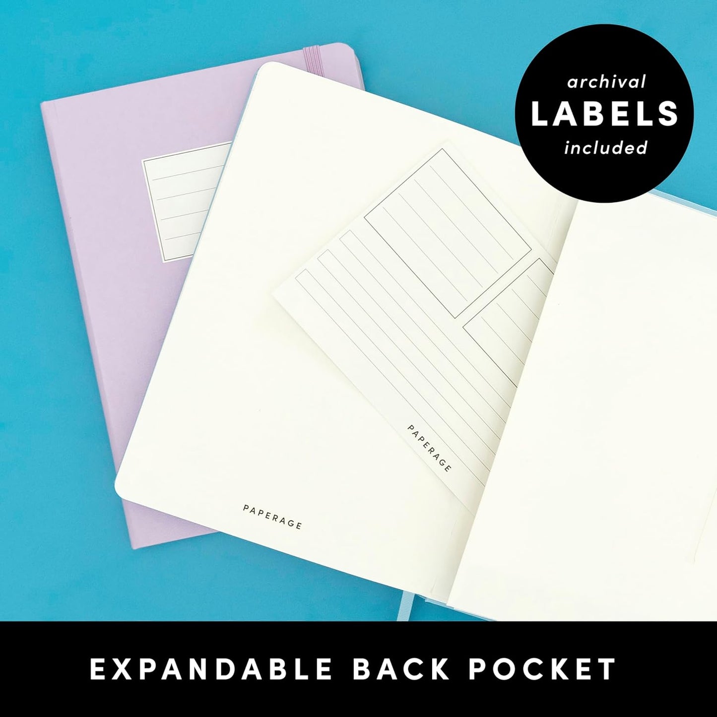 **Paperage Lined Journal Notebook - Medium 5.6" x 8" Cognac | 160 Pages with 100 GSM Thick Paper**