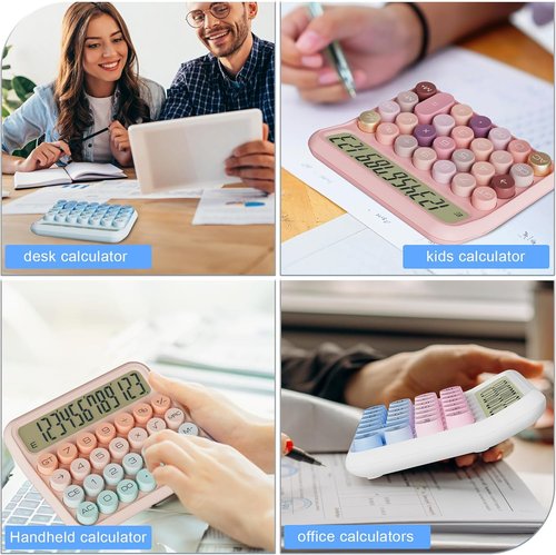 DECKLIT Battery Desk Calculator - 12-Digit Extra Large LCD Display | Easy-to-Press Big Buttons, 15° Tilt Screen