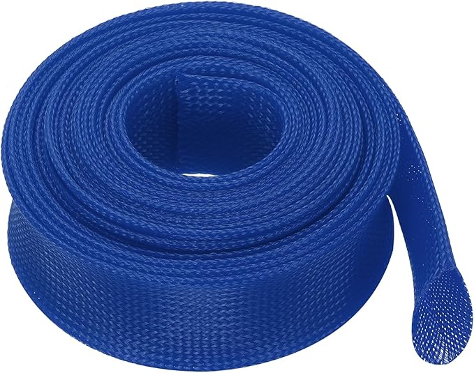 uxcell Expandable Sleeving, 2-inch 25ft Cable Sleeve, Blue