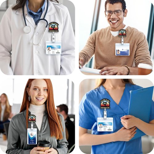 Funny Badge Reel - It's Fine I'm Fine Design | Retractable ID Holder for Nurses, Teachers & Medical Workers