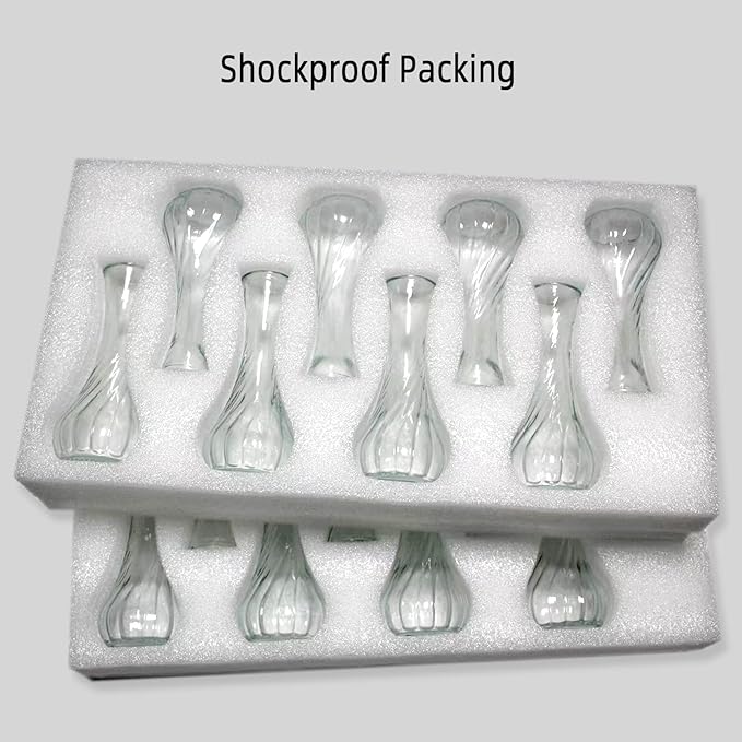 Glass Bud Vases in Bulk Set of 16, Small Glass Vases for Flowers， Mini Clear Bud Vases for Centerpieces Vintage Vases for Wedding Home Table Decorations