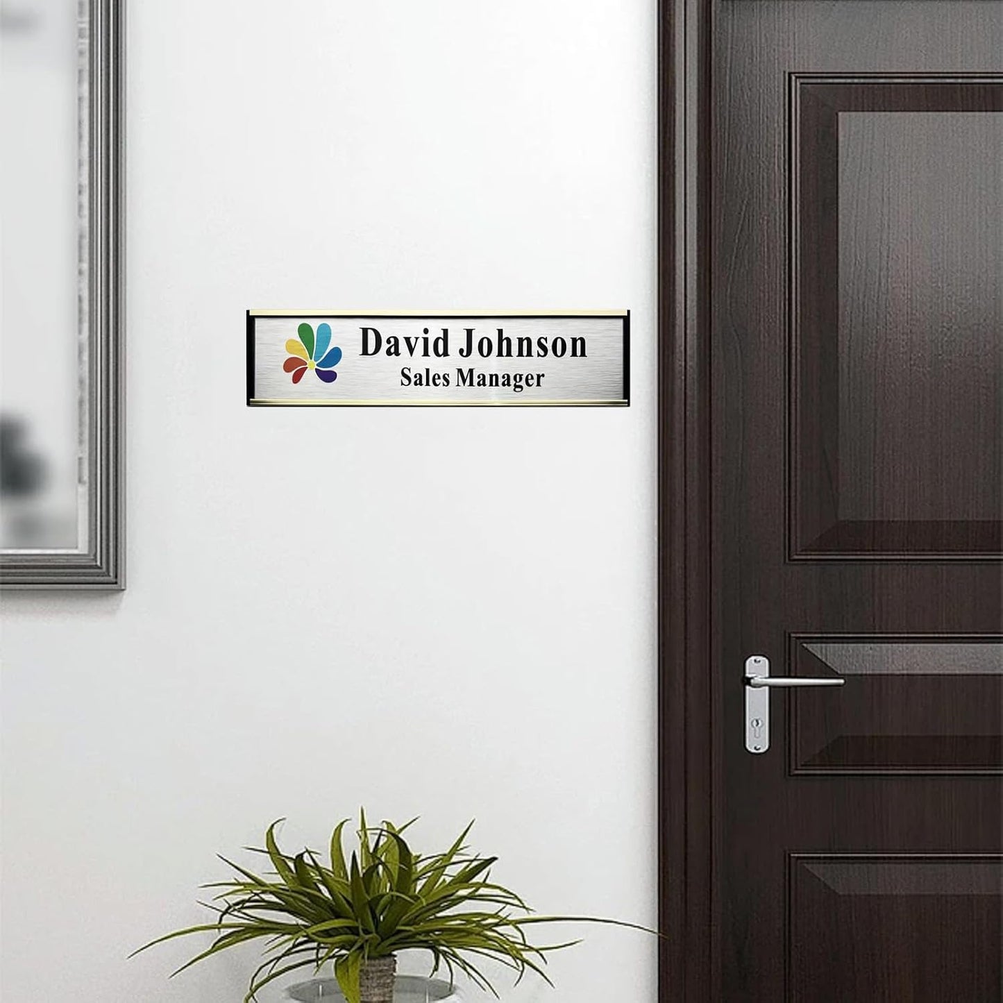 Skiennix Personalized Name Plate - Custom Aluminum Door or Wall Sign, 2x10 Inch, Ideal Office Gift