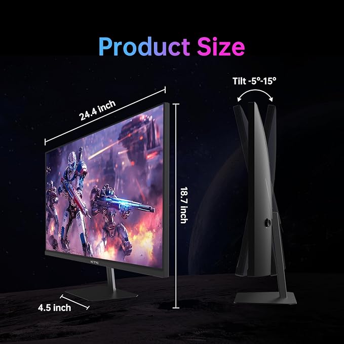 KTC 24 Inch 180Hz/190Hz Gaming Monitor, FHD PC Computer Monitor with Fast IPS Panel, HDR400, 133% sRGB, Bluelight Filter, 2 HDMI & 1 DP Port, Compatible Freesync and Wall Mountable, H24F8
